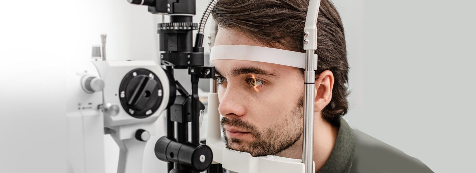 young man during eye exam in Quincy